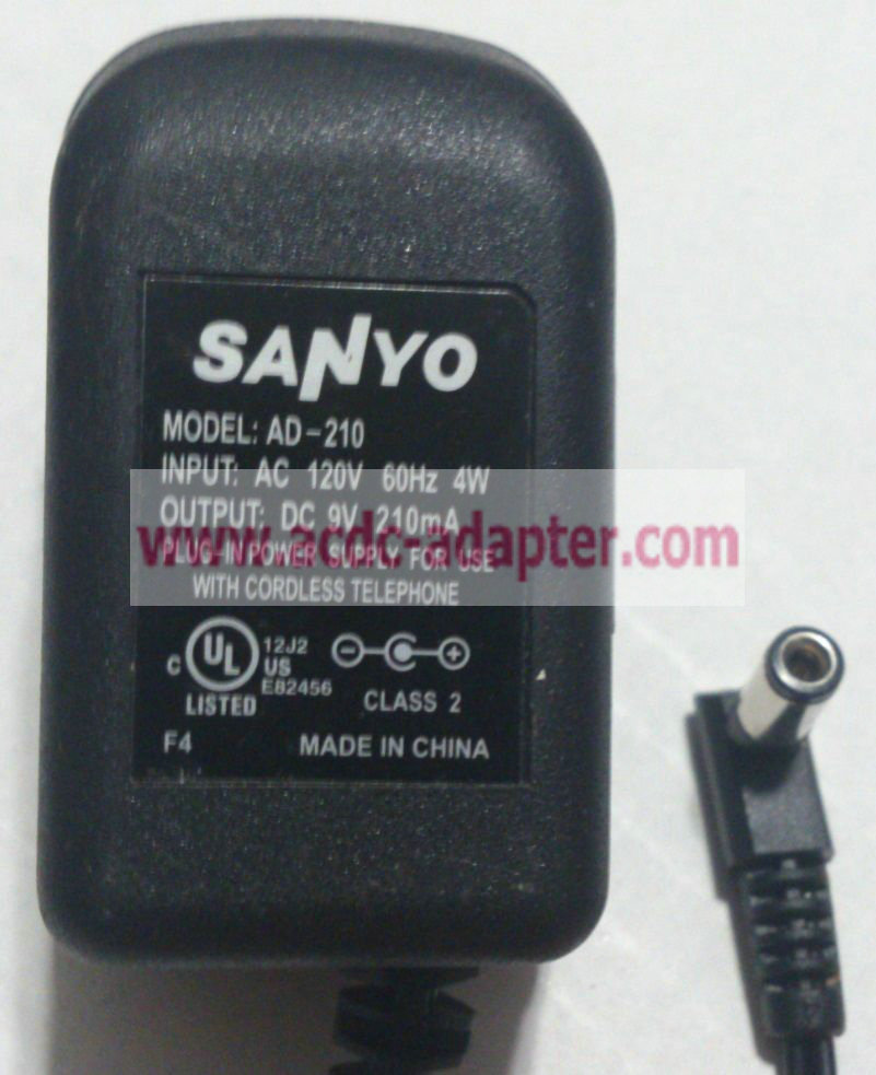 Original 9V 210mA AC Adapter Sanyo AD-210 Wall Charger Power Supply